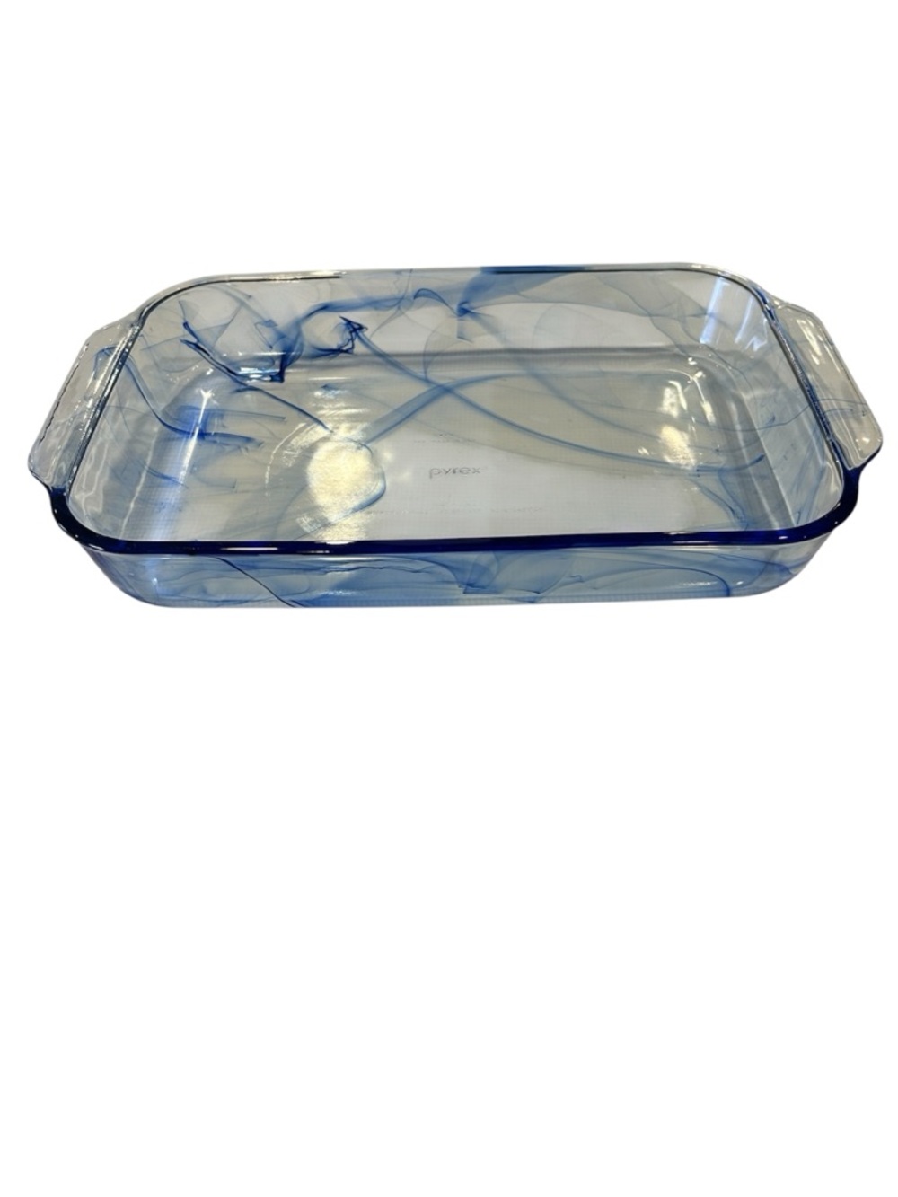 Vintage Pyrex Watercolor Blue Lagoon Baking Dish 9” x 13” Blue Swirl 3 Qt.